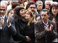 Manifestação na Espanha. Foto: AP /Alvaro Barrientos. 