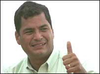 Rafael Correa, candidato à presidência no Equador