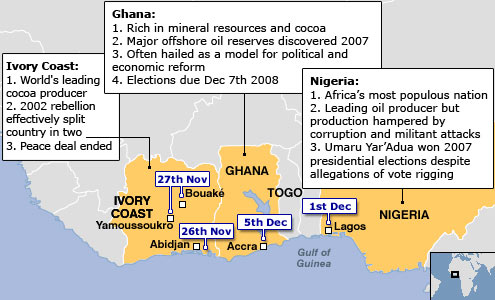 A map of West Africa