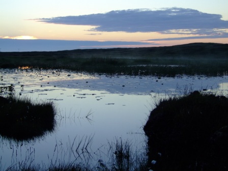 Evening quietly approaches beside loch at Carinish, North Uist 