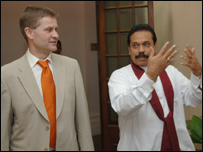 Minister Solheim with President Rajapaksa