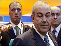 Ayad Allawi, do Conselho de Governo iraquiano, na conferência de Madri