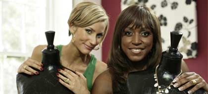 Image: presenters Lisa Butcher and Mica Paris