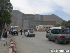 TV Mountain in Kabul, Afghanistan, famous for its cluster of antennas that dominate the skyline