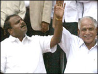 कुमारस्वामी और येदुरप्पा