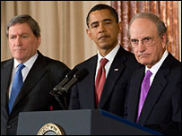 Các ông Richard Holbrooke, Barack Obama và George Mitchell