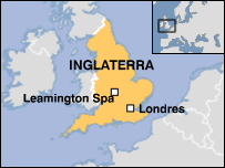 Mapa de Leamington, na Inglaterra