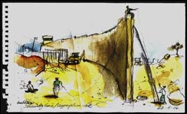 Palestinian workers builing the 'security wall" - Paul Gent.