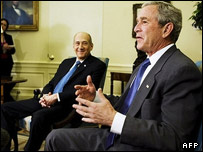 بوش و اولمرت در واشنگتن