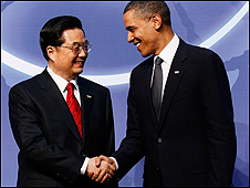Hu Jintao (izq.) y Barack Obama