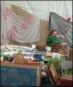 Inside the Parade tent