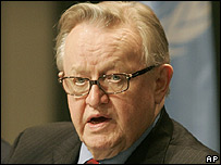 Martti Ahtisaari, mediador da ONU para o tema