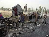 Irak'ta patlama sonrası bir görüntü