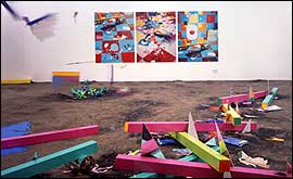 David Burrows New Life installed at the Chisenhale Gallery, London. Courtesy the artist and f a projects, London 2004