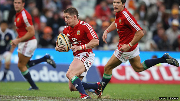 Shane Williams makes a break during the game