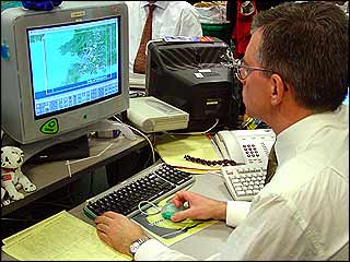 Richard prepares his charts