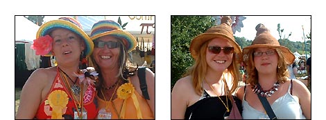 Festival-goers at Glastonbury 2004