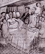 Richard Whittington on his death bed in 1423