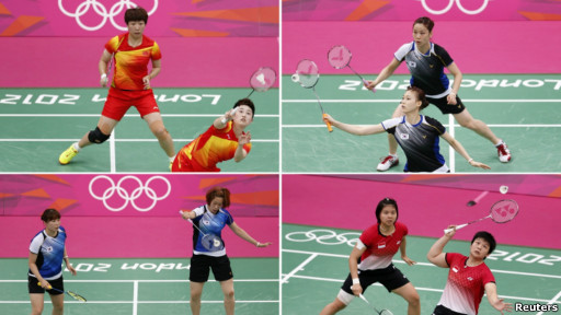 Pemain badminton putri yang didiskualifikasi