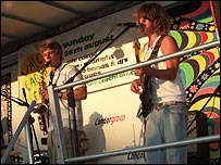 Dan and Joe of Spitshine at The Rocquaine Regatta