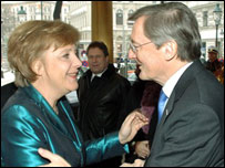 Rakouský kancléř Wolfgang Schuessel a německá kancléřka Angela Merkelová