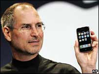 Steve Jobs no lançamento do iPhone da Apple