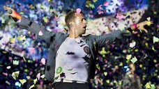 Chris Martin of Coldplay performs in the Hague