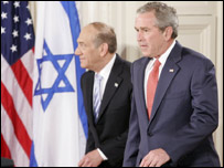 جورج بوش و اهود اولمرت