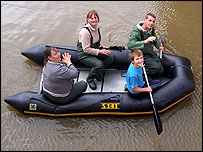 Dinghy rescue during Toll Bar floods, June 2007