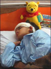 ایک زخمی بچہ