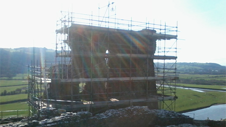 The castle under scaffold.
