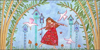 پری از سرسبزی باغچه اش خیلی خوشحال به نظر می رسد. 