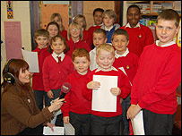 Joanne Malin interviewing children