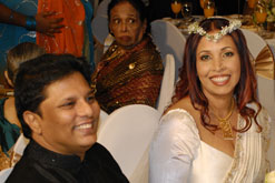 Sonali and Lasantha Wickrematunge on their wedding day