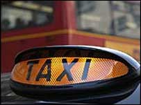 taxi and bus