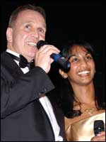 BBC Wiltshire Sounds presenters Sandy Martin and Nyree Fernandes