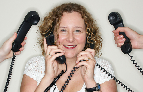 Liz Jackson managing several phones