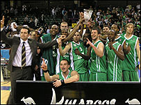 The Raiders show off the BBL trophy