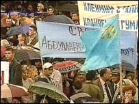 Tatarların 18 Mayıs'ta Kiev'de düzenlediği gösteri