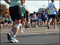 Runners' feet. Photo: Xu Lijing