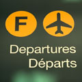 Airport departures sign