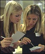 Girls at speed dating evening 