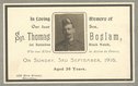 Portrait of Thomas Boslem from an official memorial card.