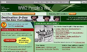A screen grab of bbc.co.uk/ww2