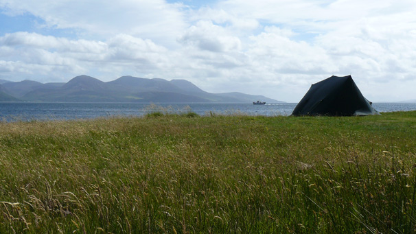 Tent pitched near Skipness