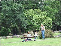 Enjoying the grounds