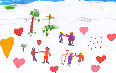 Cyplau yn rhoi cardiau i'w gilydd a chalonau