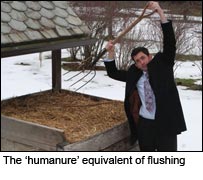 Justin, fork and manure