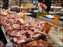 Mercado de carne na China