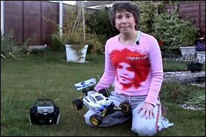 Helen Parry with her model racing car